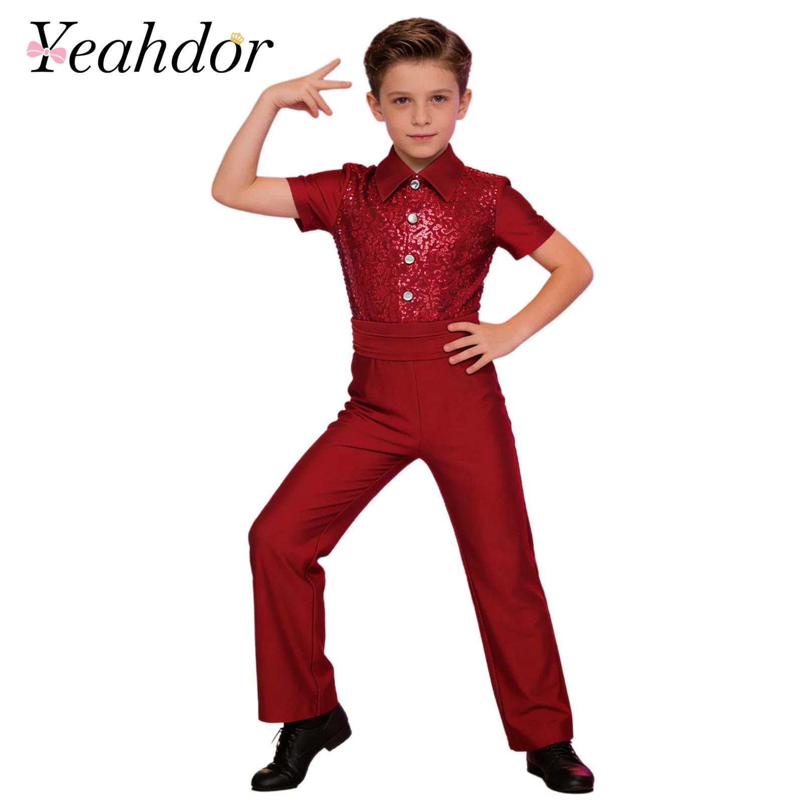 Summer Clothing Boys - Boys Latin Modern Dance Shirt Bodysuit
