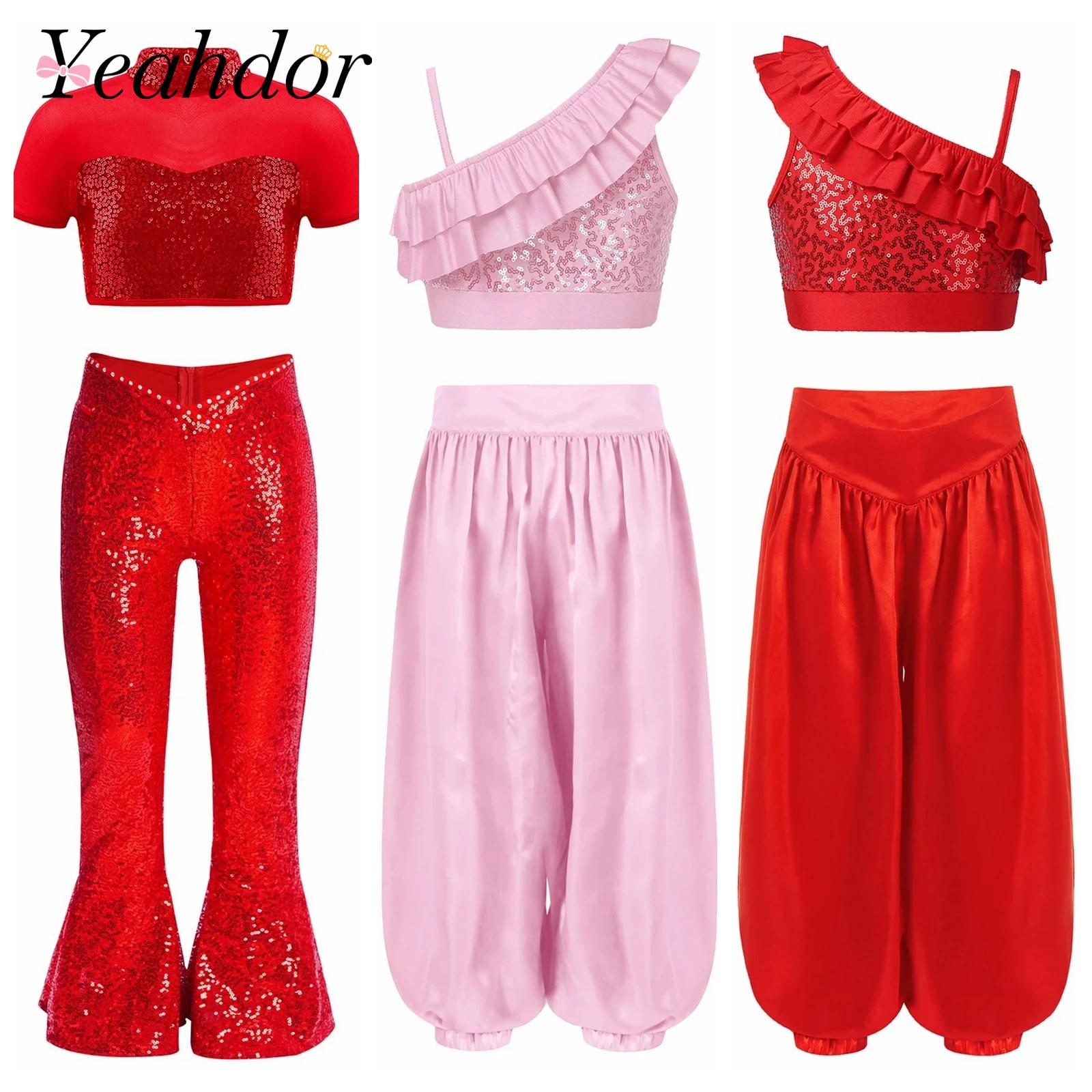 Summer Clothing Kids - Children Shiny Sequins Dance Clothes Girls