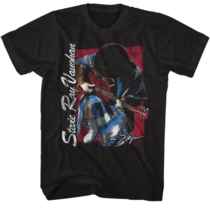 Summer Rays Clothing - Stevie Ray Vaughan Kneeling Black T-Shirt