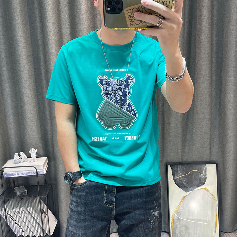 Xl Summer Clothing - Top Watercolor Alphabet Print Mens Tee