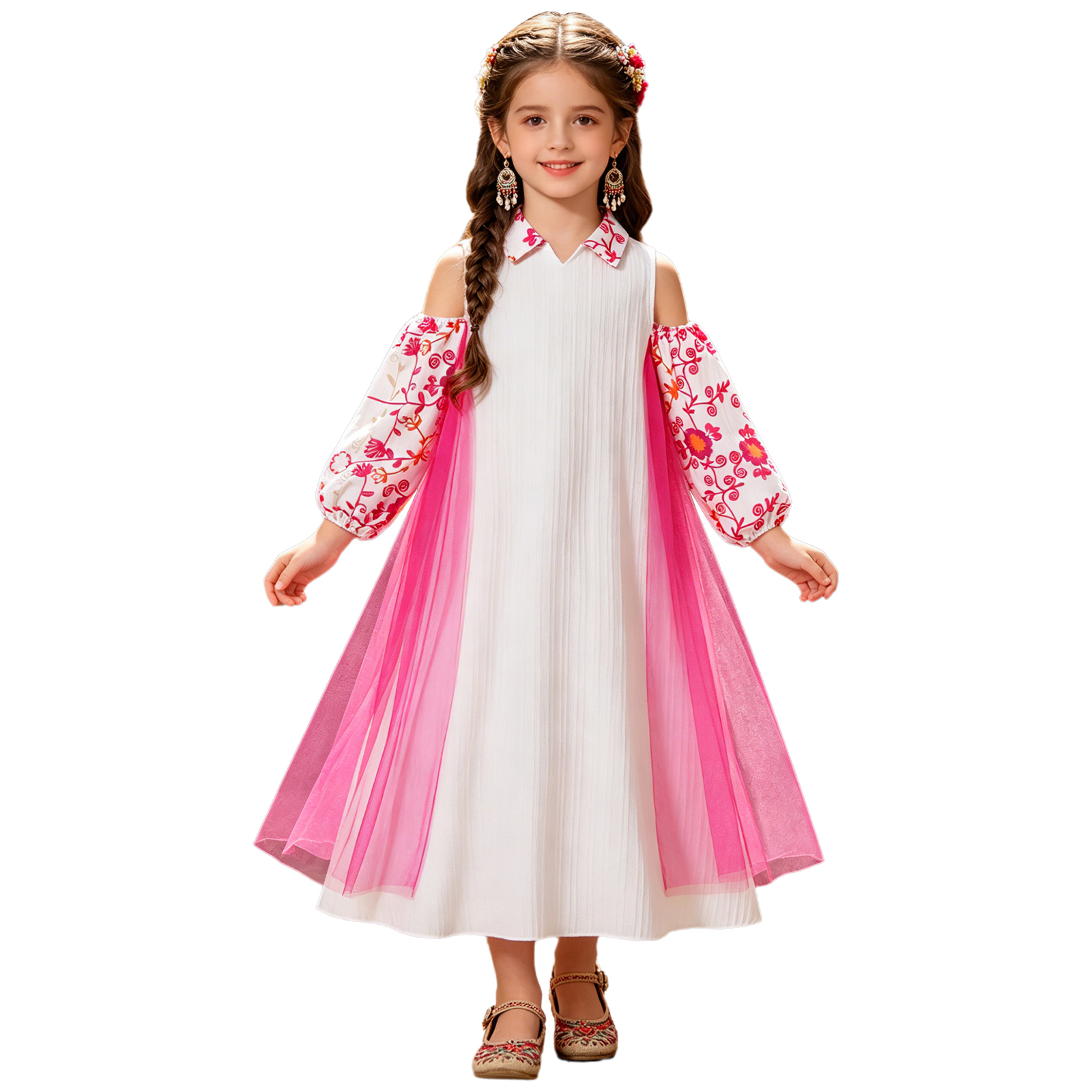 Girl Long Sleeve Mesh Patchwor - Summer Dresses Yours Clothing ulasan dan harga