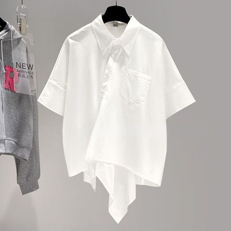 Oversized Shirts Women Patchwo - Summer Clothing Aesthetic ulasan dan harga