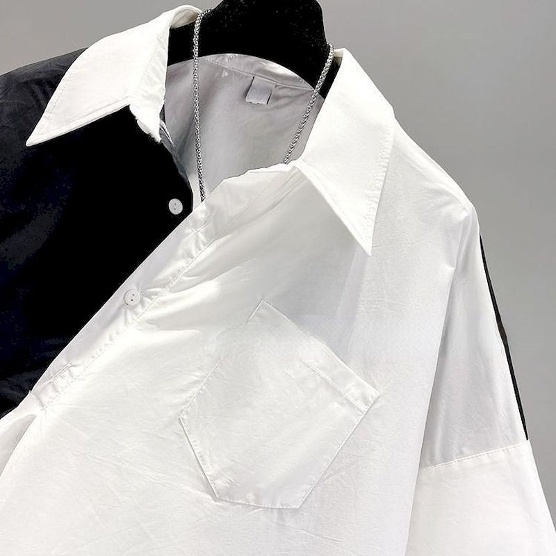 Oversized Shirts Women Patchwo - Summer Clothing Aesthetic ulasan dan harga