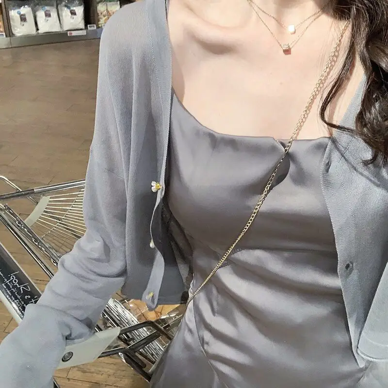 Knit Cardigan Coat Sun Protect - Summer Light Clothing ulasan dan harga