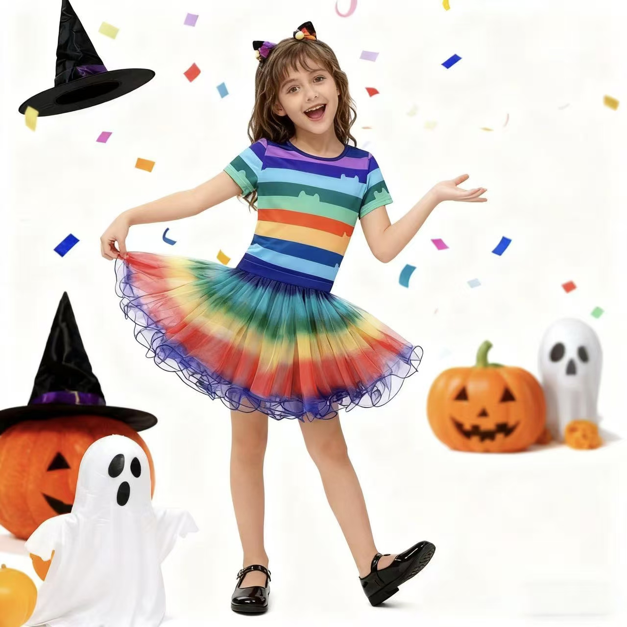 Girls Rainbow Striped T-Shirt  - Summer Dresses Yours Clothing ulasan dan harga