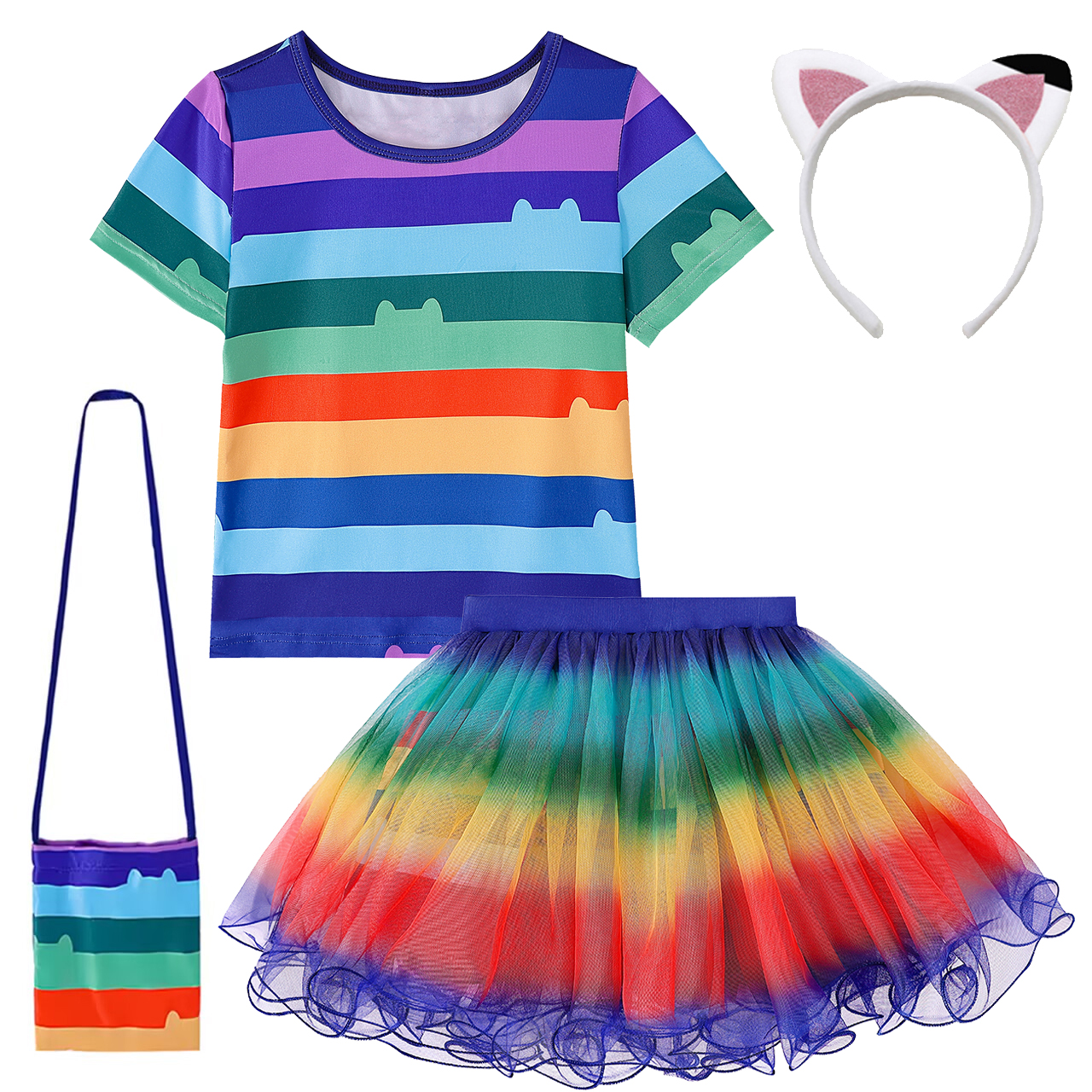 Girls Rainbow Striped T-Shirt  - Summer Dresses Yours Clothing ulasan dan harga