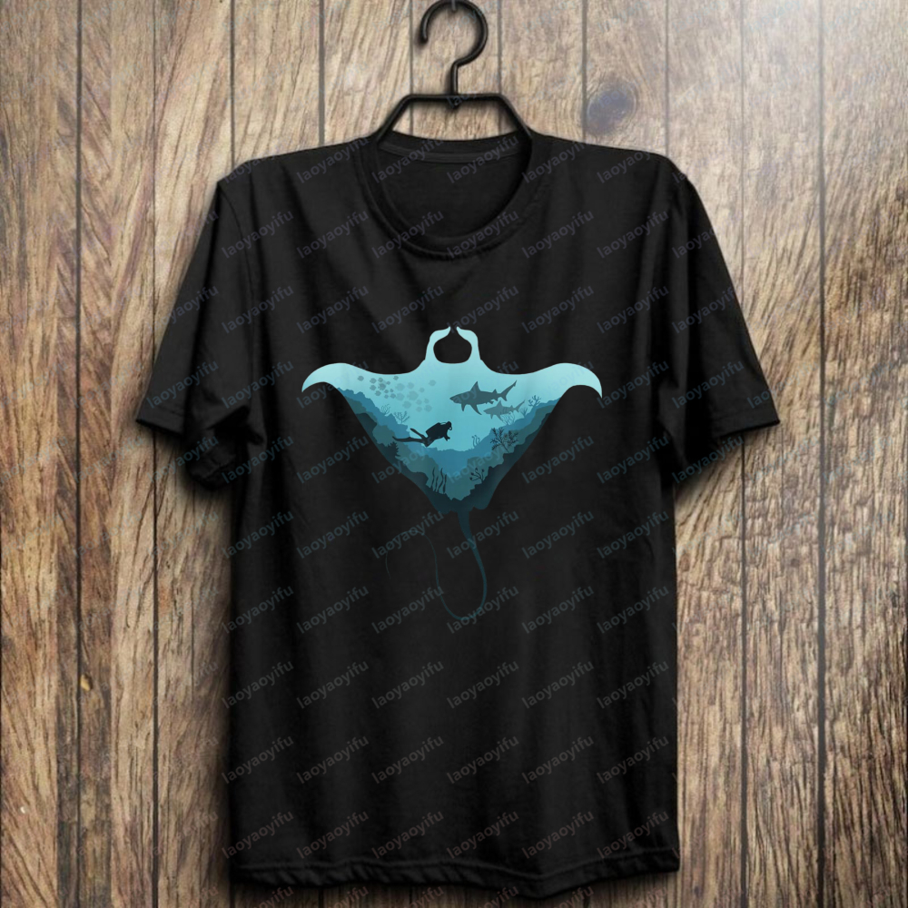 Manta Ray Scuba Cotton Tee Oce - Summer Rays Clothing ulasan dan harga