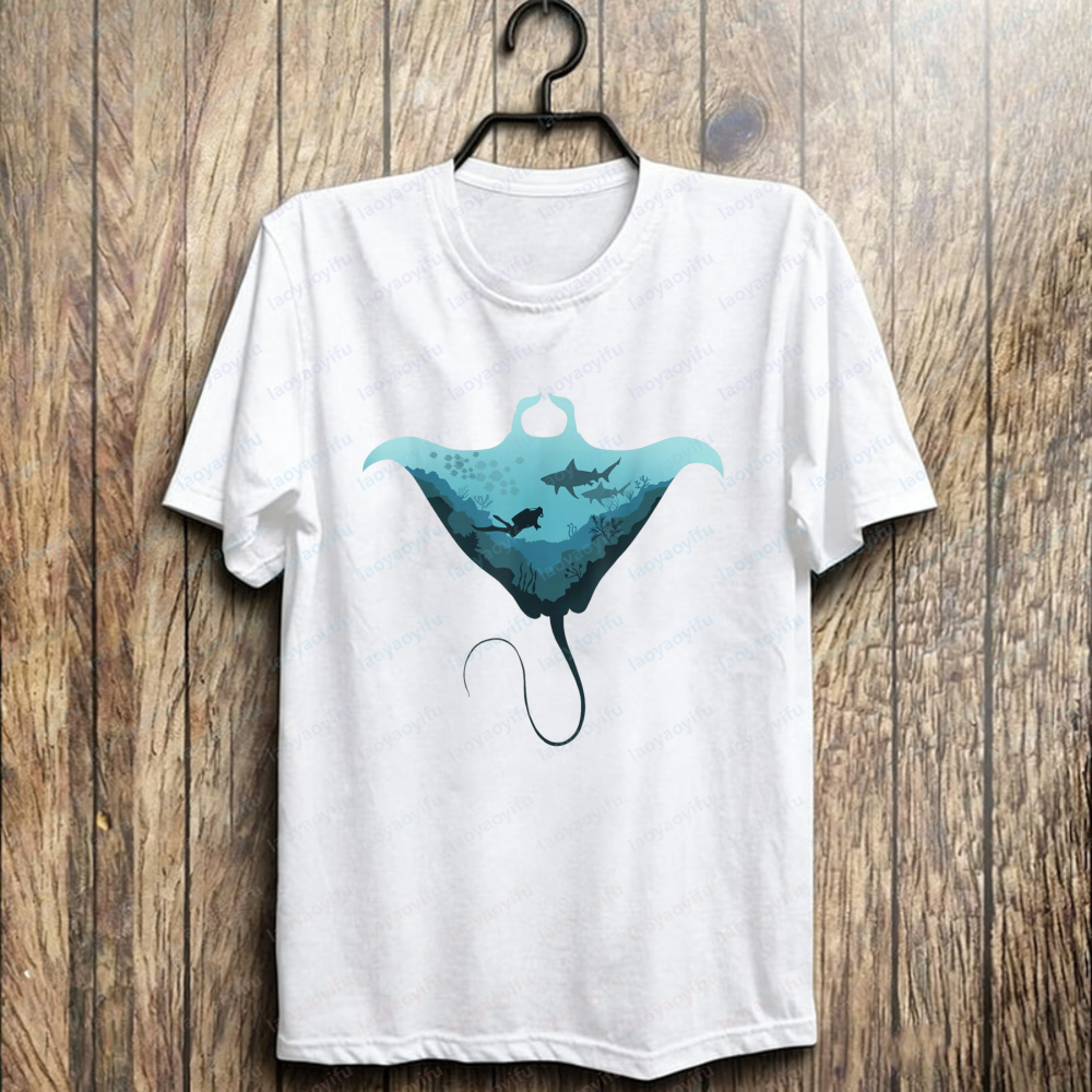 Manta Ray Scuba Cotton Tee Oce - Summer Rays Clothing ulasan dan harga