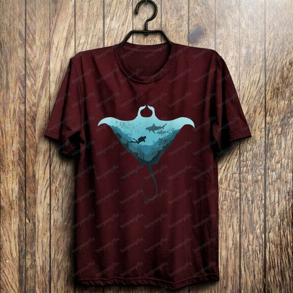 Manta Ray Scuba Cotton Tee Oce - Summer Rays Clothing ulasan dan harga