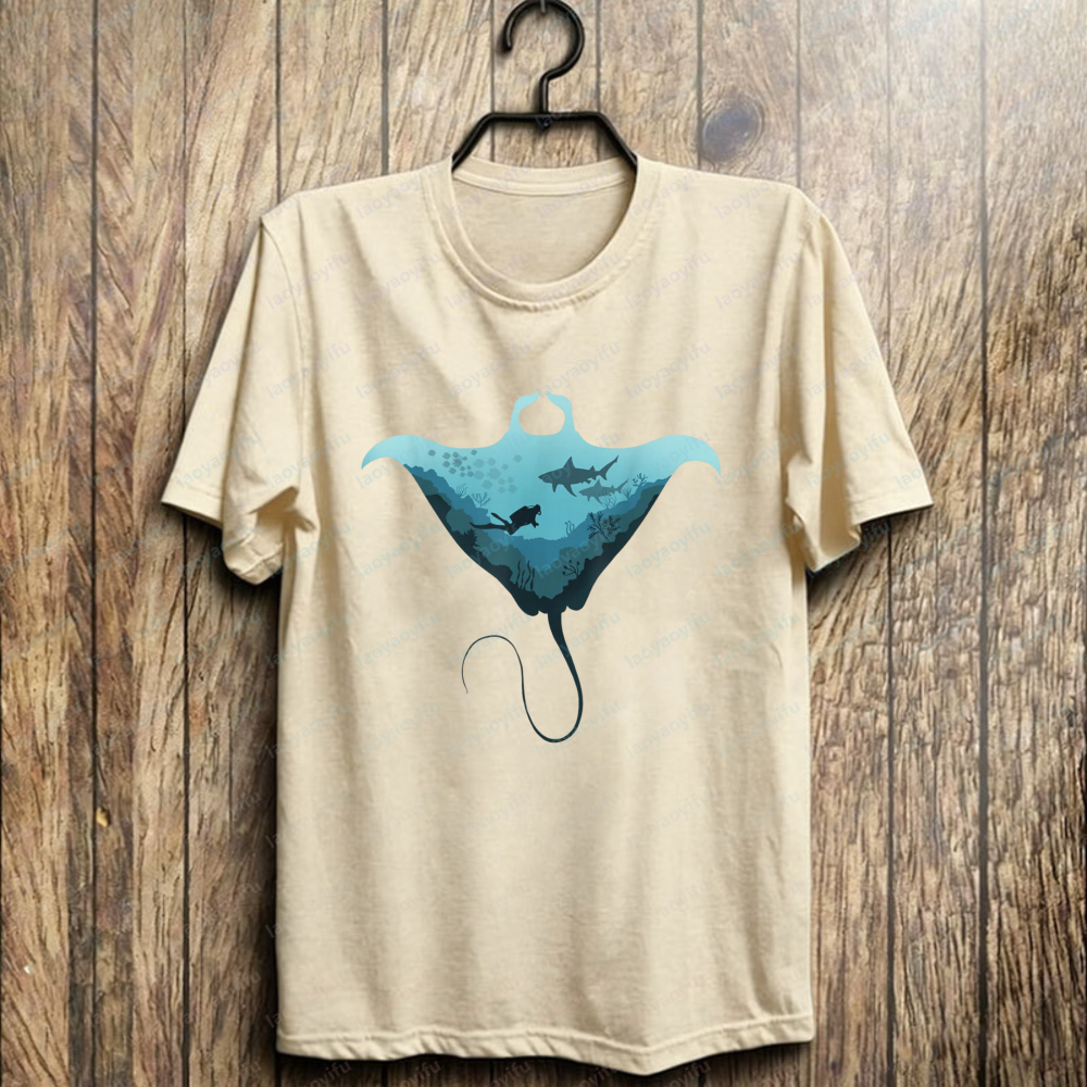 Manta Ray Scuba Cotton Tee Oce - Summer Rays Clothing ulasan dan harga