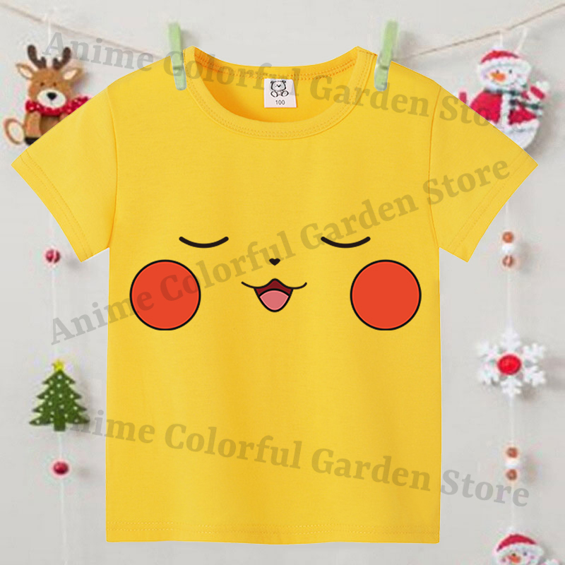 Pokemons Yellow Cute Short-sle - Summer Clothing Boys ulasan dan harga