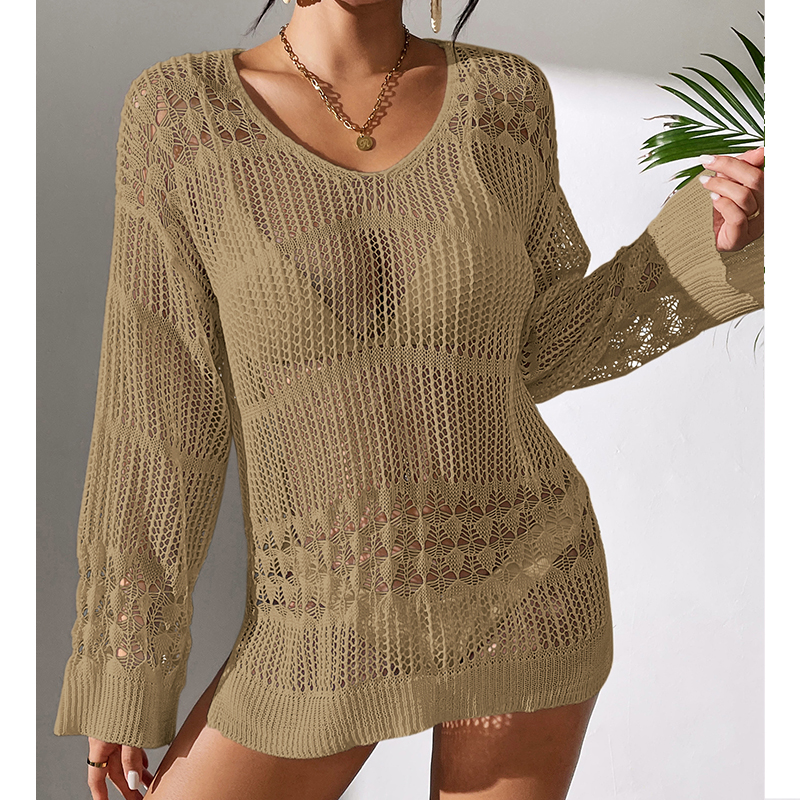 Solid Hollow Out Crew Neck Dre - Summer Dresses Yours Clothing ulasan dan harga