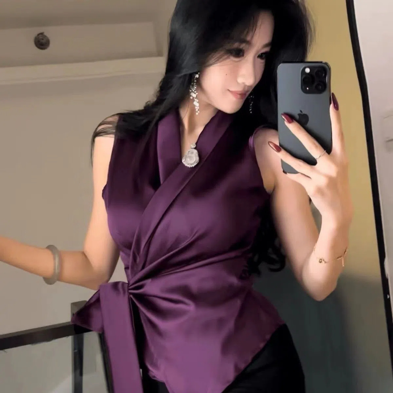 Temperament V Neck Bandage Sle - Summer Clothing Trends For Women ulasan dan harga