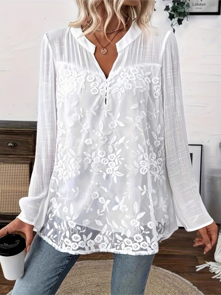 Fashion White Lace Shirt Top F - Summer Holiday Clothing Women ulasan dan harga