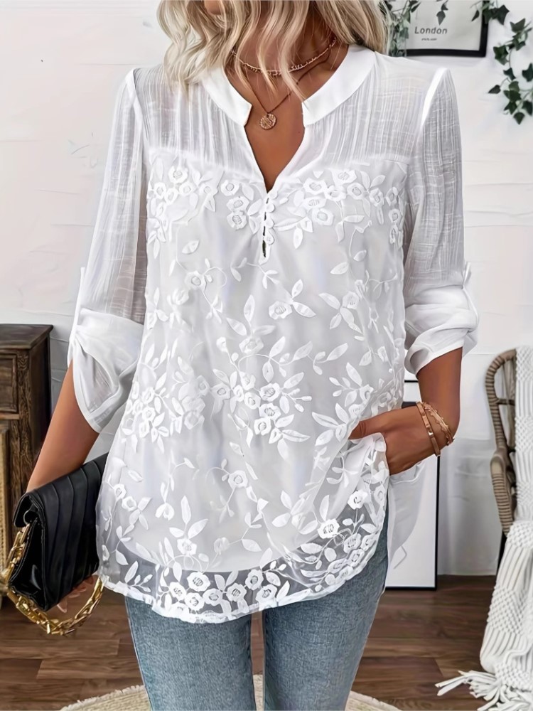 Fashion White Lace Shirt Top F - Summer Holiday Clothing Women ulasan dan harga