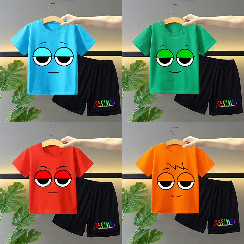 Sprunki 2pcs T-shirt and Short - Summer Clothing Boys ulasan dan harga