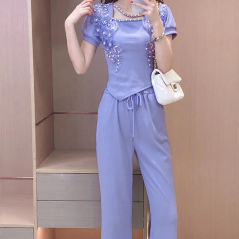Wide Leg Ladies Trouser Purple - Summer Clothing Trends For Women ulasan dan harga