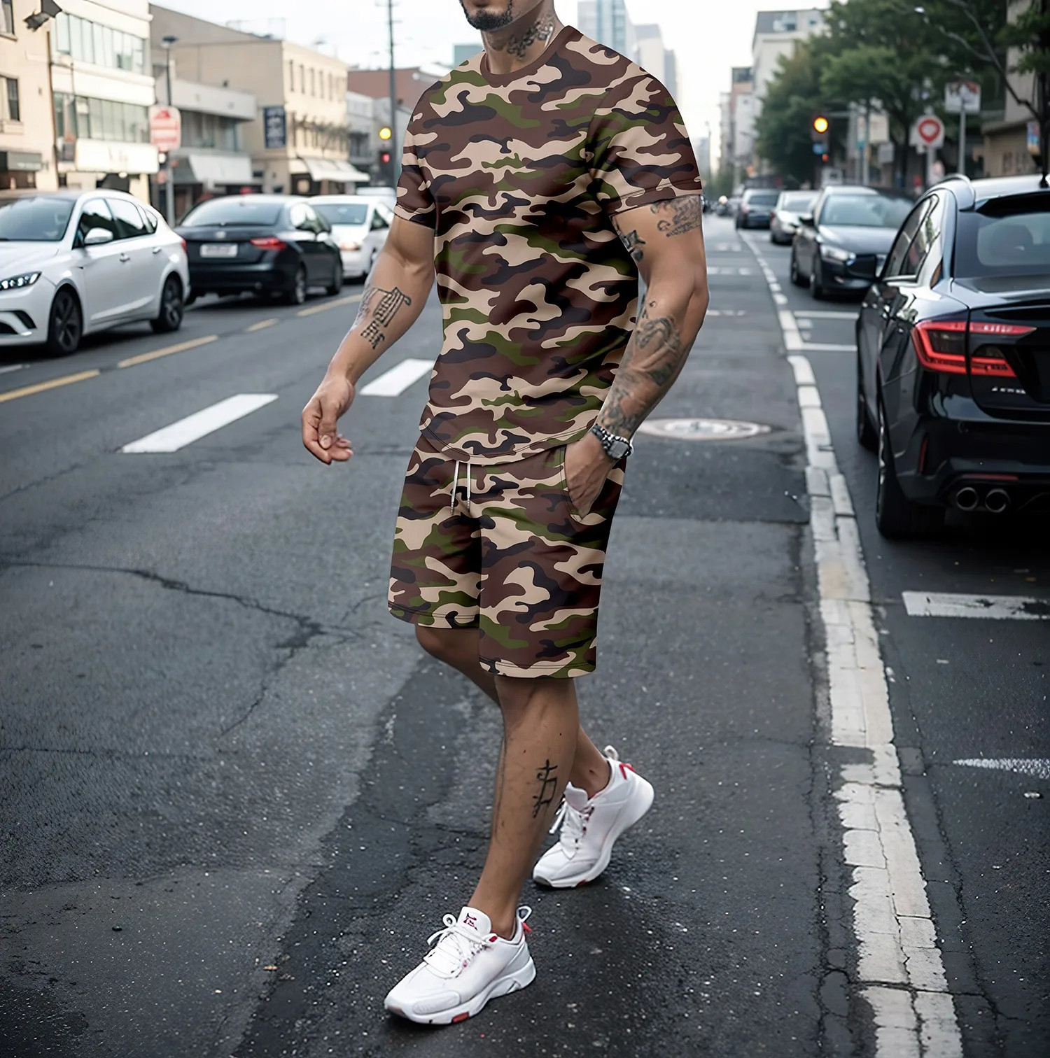 Camouflage Outdoor Tracksuits  - Summer Knit Clothing ulasan dan harga