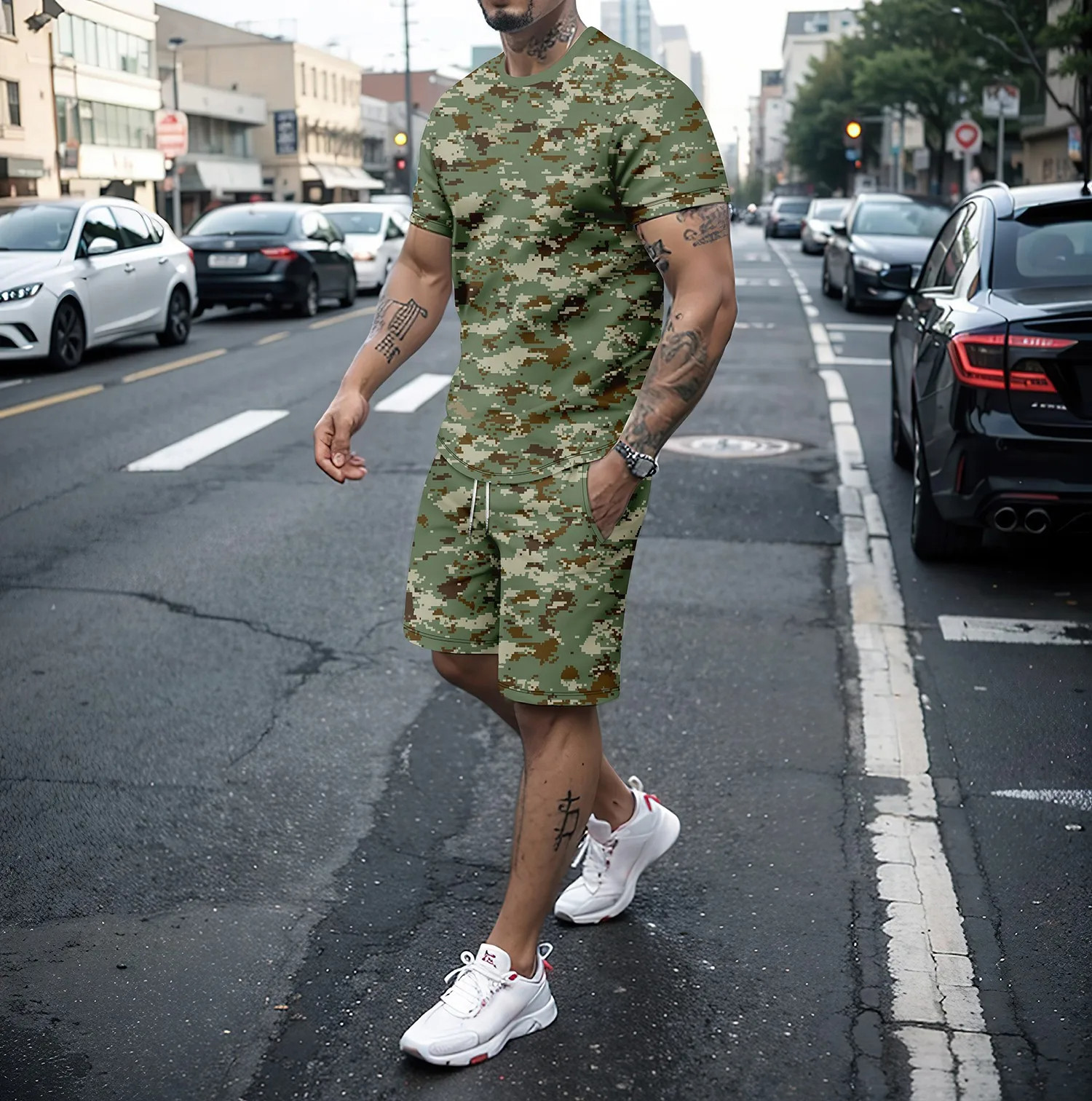 Camouflage Outdoor Tracksuits  - Summer Knit Clothing ulasan dan harga