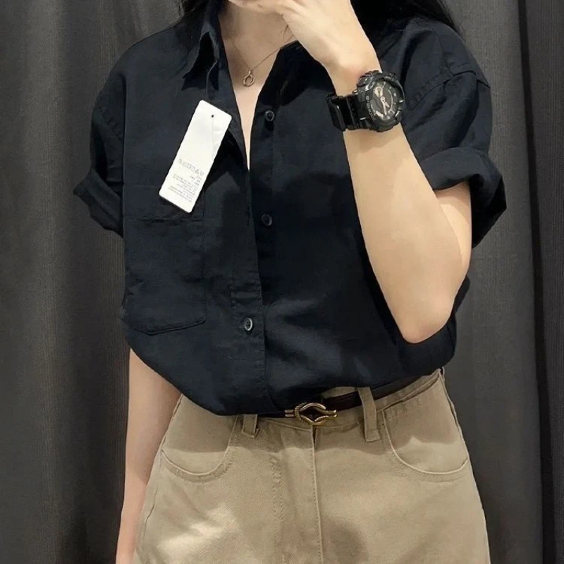Korean Short Sleeve Polo Neck  - Summer Clothing Trends For Women ulasan dan harga