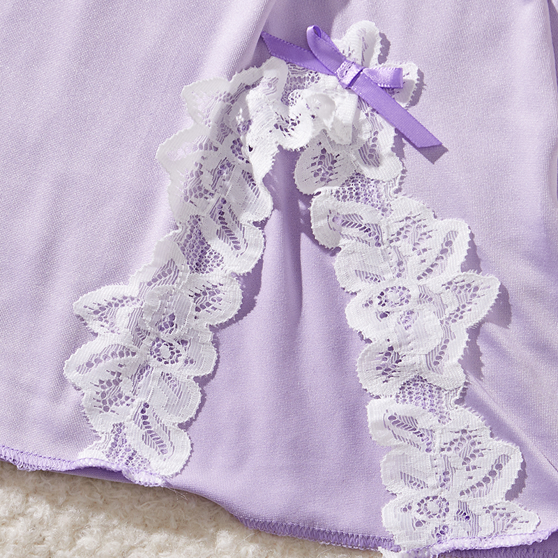 Light Purple Deep V Women Nigh - Summer Light Clothing ulasan dan harga