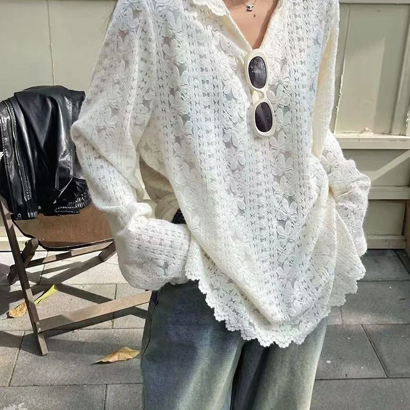 Y2K Lace Hooded Shirts Women S - Summer Clothing Aesthetic ulasan dan harga