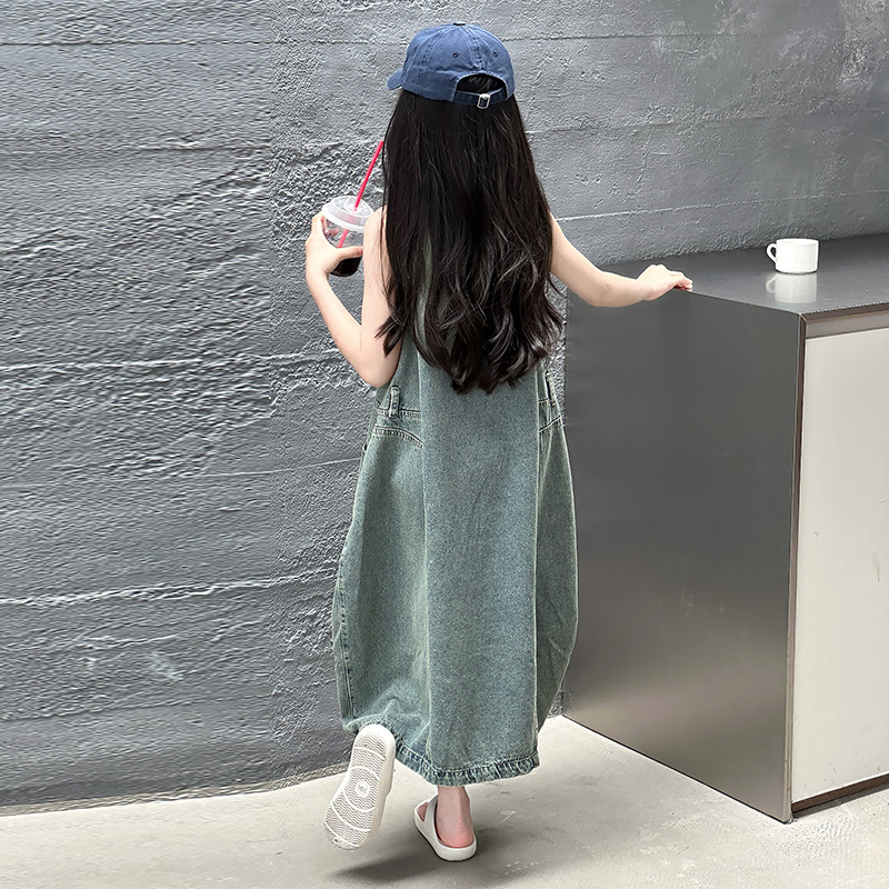 Vintage Blue Children Girls Hi - Summer Clothing Kids ulasan dan harga