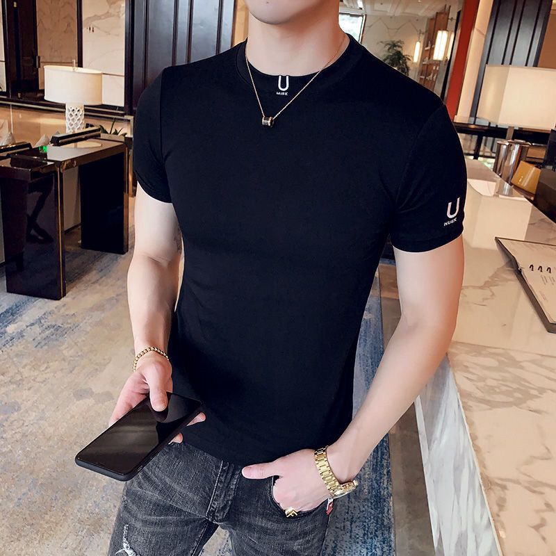 Black T Shirt for Men Plain Cl - Xl Summer Clothing ulasan dan harga