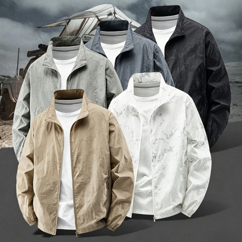 Men's Stand Collar Sun Protect - Summer Uv Clothing ulasan dan harga