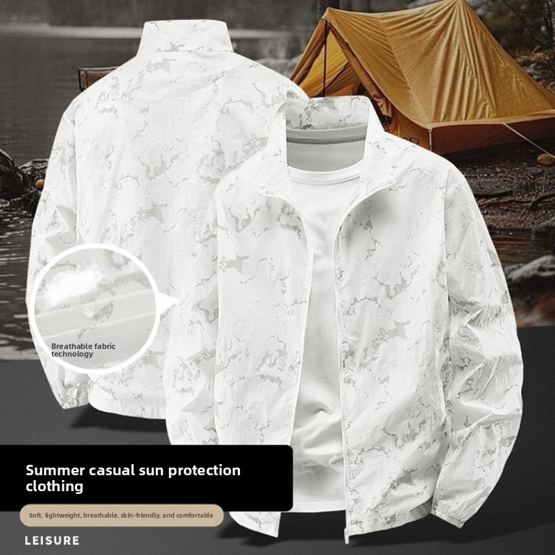 Men's Stand Collar Sun Protect - Summer Uv Clothing ulasan dan harga