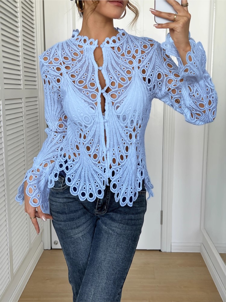 White Lace Shirt For Women Fas - Summer Holiday Clothing Women ulasan dan harga