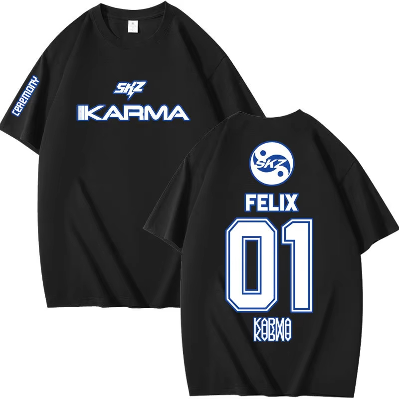 Popular Kpop KARMA Short Sleev - Summer Clothing Aesthetic ulasan dan harga