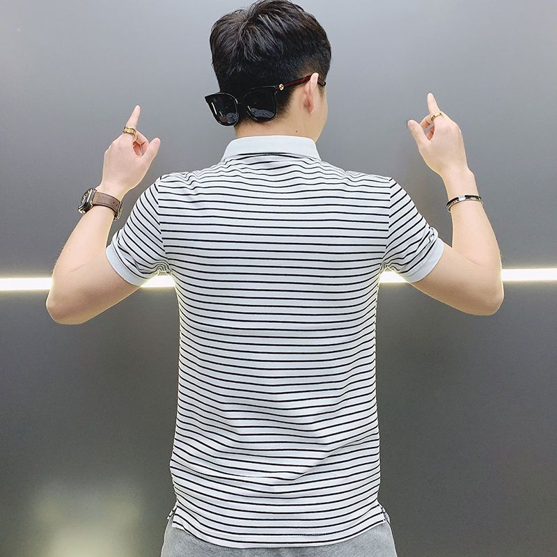 Man with Collar Tee Shirts Str - Xl Summer Clothing ulasan dan harga